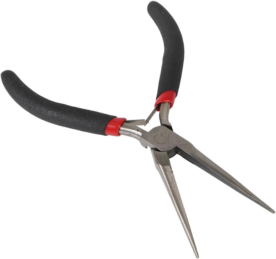 Multi tool Long Nose Plier Needle Nose Plier Forceps Repair Hand Tool (black)