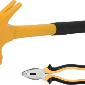 Plier Hammer Tool Set, 8 Inch Lineman’s Plier with Wire Cutter Heavy Duty Claw Hammer with Nonslip Handle