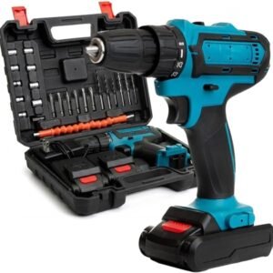 21V Cordless Drill Set - 24-Piece All-In-One Power Tool Kit with 2 Batteries, Charger, and Carrying Case - High-Torque Electric Drill for Home Improvement & Renovation