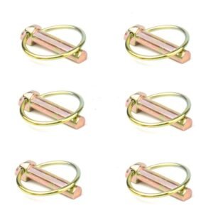 6 PCS 7/16 Lynch Pin Assortment Kit Linch Pin with Ring Heavy Duty Lynch Pin for Farm Tractors Trailers Mower ,7/16 by 1-3/4-Inch