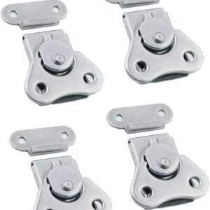 304 Stainless Steel Spring Loaded Small Butterfly Twist Latch, Stainless Steel Twist Latch,Butterfly Lock with Retainer,for Suitcases,Wooden Box,Instruments, Equipment Boxes(4Pcs)