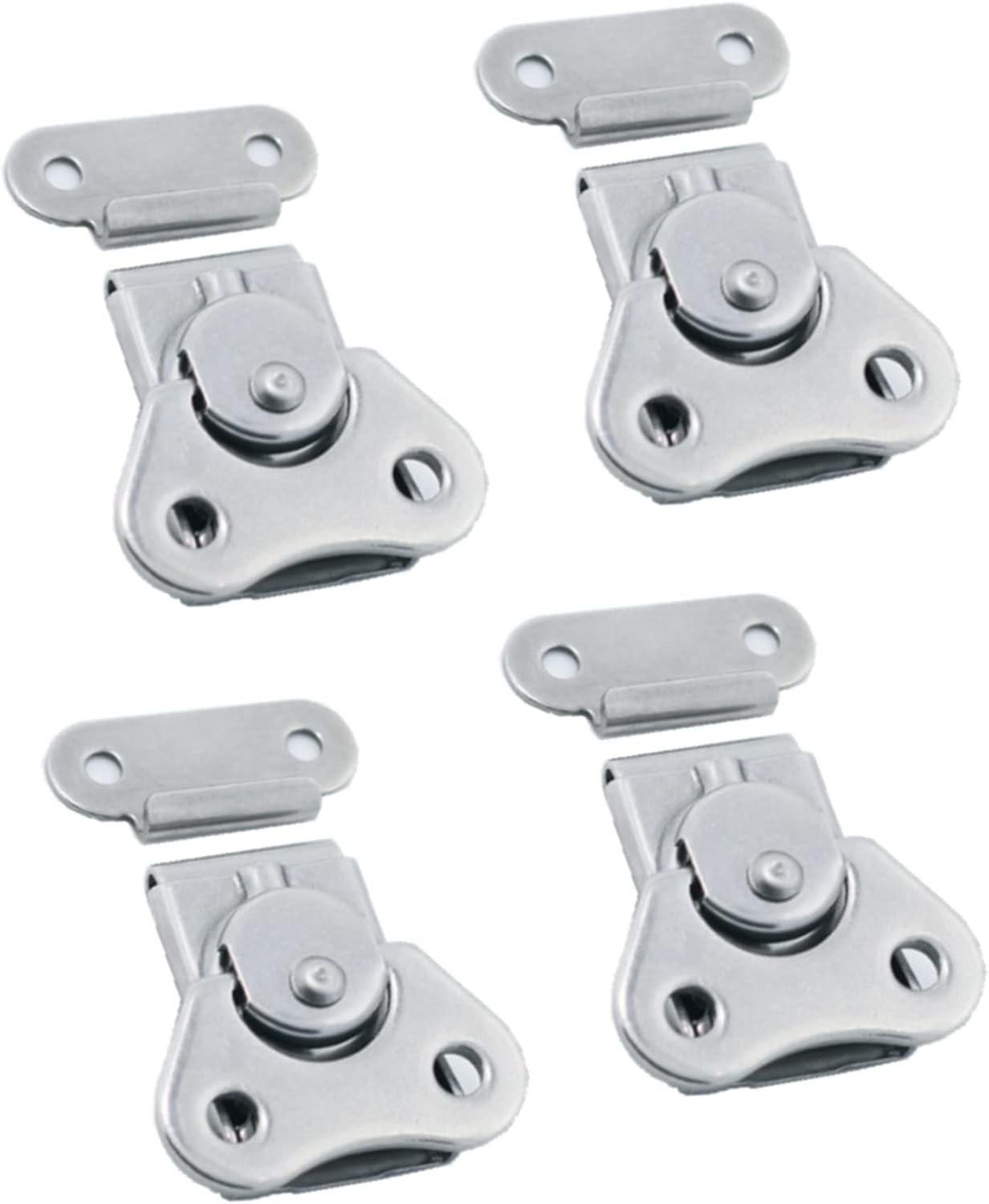 304 Stainless Steel Spring Loaded Small Butterfly Twist Latch, Stainless Steel Twist Latch,Butterfly Lock with Retainer,for Suitcases,Wooden Box,Instruments, Equipment Boxes(4Pcs)