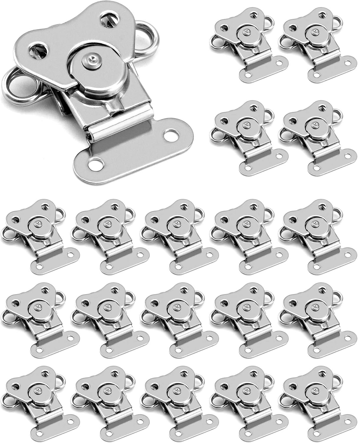 Heavy Duty Stainless Steel Latch for Flight Cases and Equipment Boxes, 20 Pack 2" x 1-1/2", High Working Loads, 0.94" Distance BetweenHoles