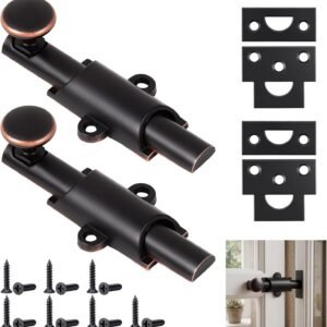 2 Pack Dutch Door Bolt Hardware 4 in Zinc Alloy Surface