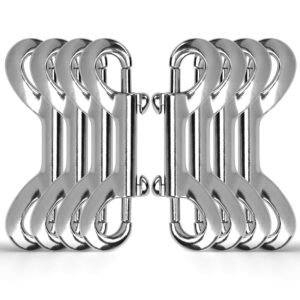 8 PCS Double Ended Snaps, 3.5 Inch Zinc Alloy Trigger Metal Clip, Silver Double Ended Snap Hooks for Pet Dog Leash, Water Bucket Hooks, Key Holder, Carabiner, Home, Farm, Other Indoor and Outdoor.