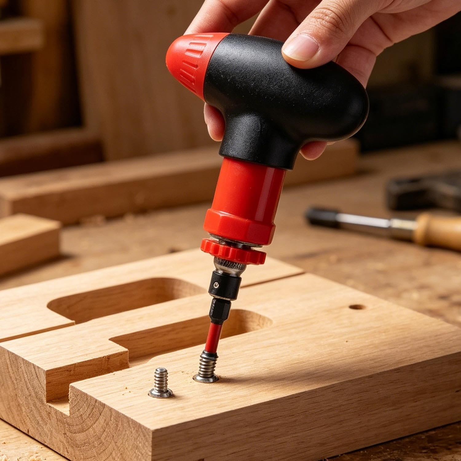 Manual T-type Ratchet Screwdriver Quick Bolt Driver Batch 1/4 Inch Hex Ratchet Bit Handle Adjustable Forward Reverse Hand Tools
